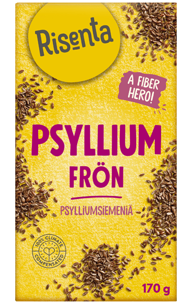 Påse med psylliumfrön från Risenta