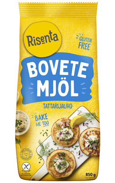 Förpackning med bovetemjöl från Risenta