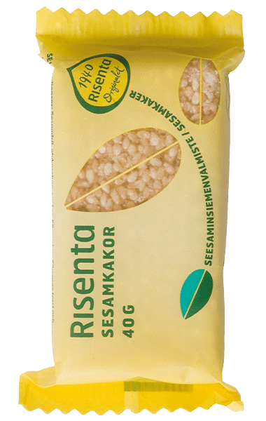 Förpackning med sesamkakor från Risenta